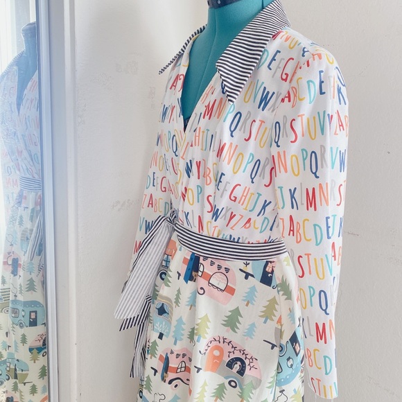 HANDMADE ABC DIFFERENT PATTERN COLORFUL RAINBOW WRAP DRESS SIZE M/L. - Picture 11 of 16